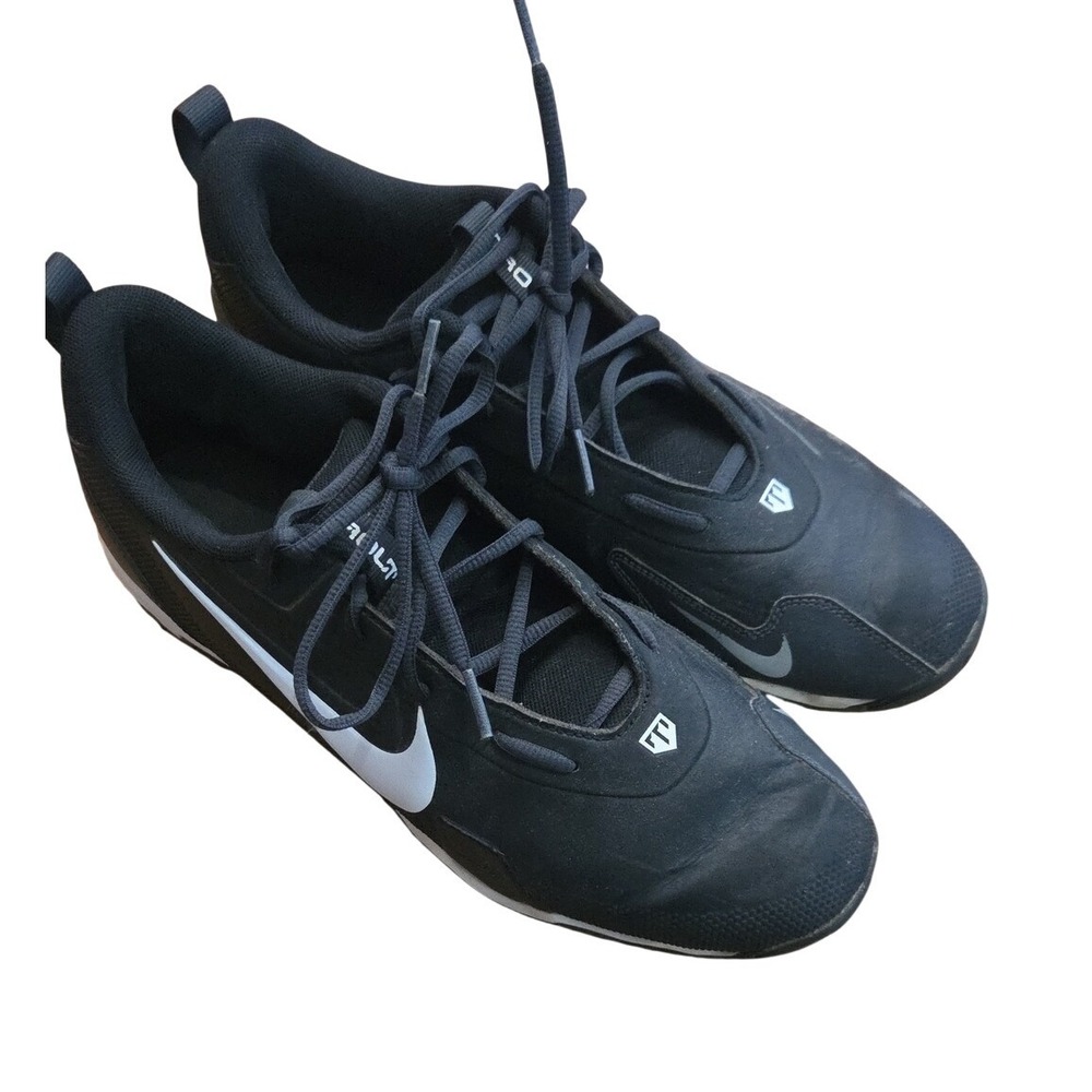 Nike Force Trout 9 Keystone Black White Baseball Cleats Mens 10 Swoosh Fall Ball